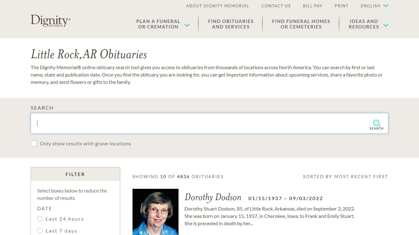 Little Rock, AR Obituaries Online | Find Little Rock Obituaries
