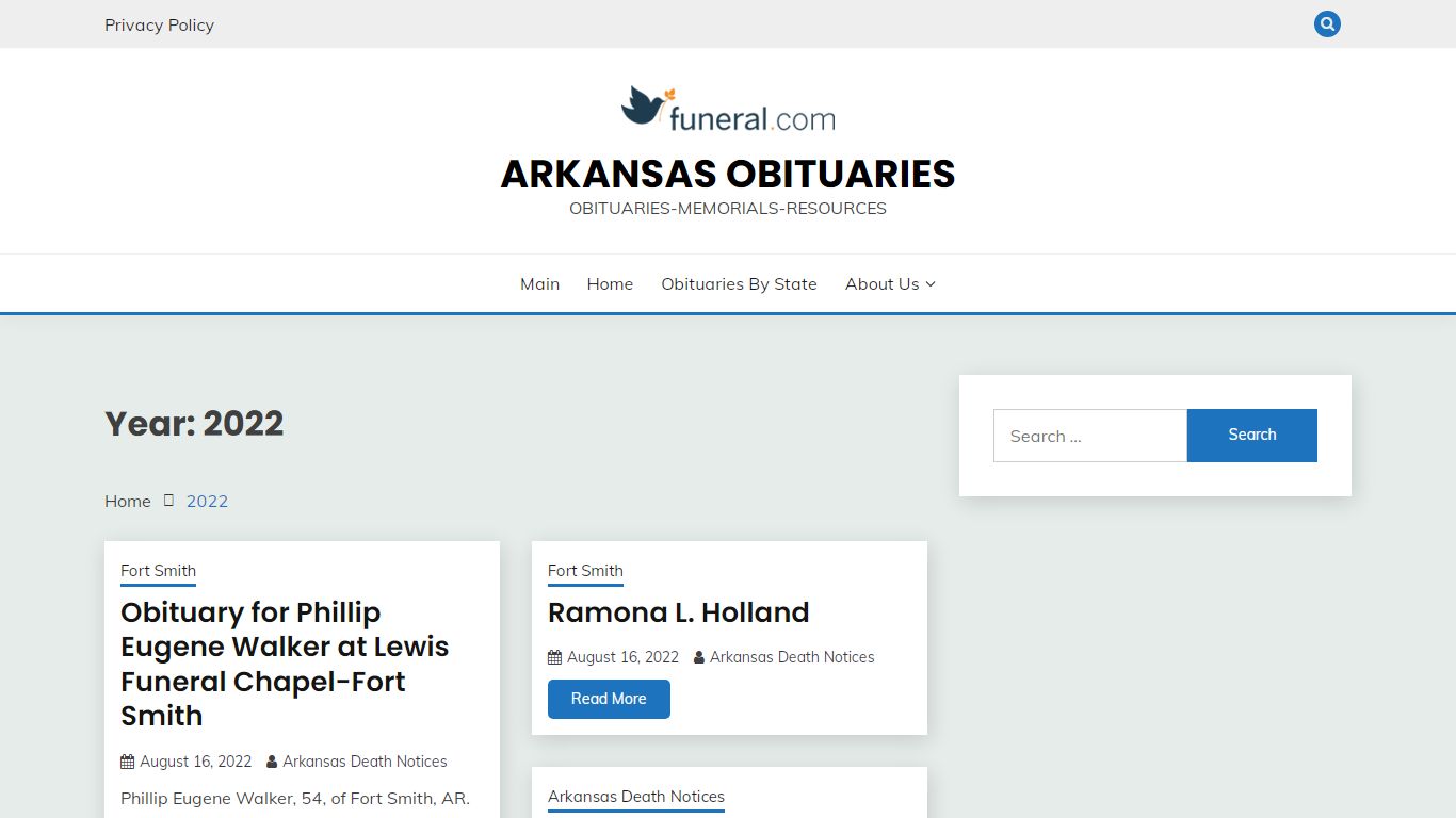 2022 – Arkansas Obituaries - funeral.com